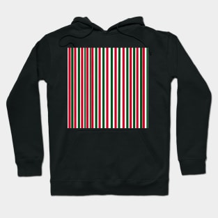 Red and Green Candy Cane Christmas Pattern Hoodie